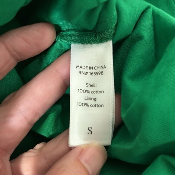 Andie The Navarino Dress Button Front Eyelet Emerald Green size Small NWT - Picture 8 of 9